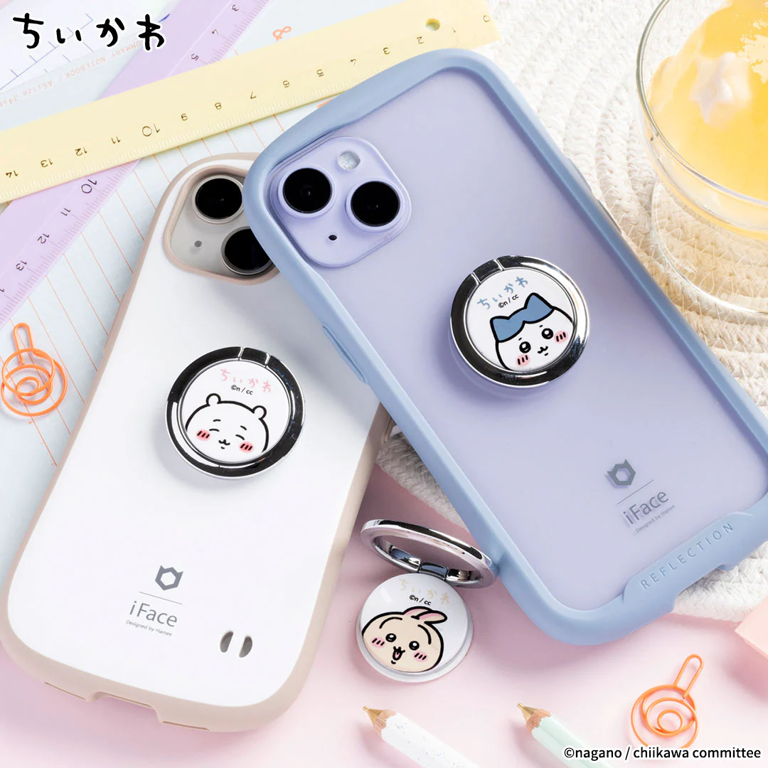 ちいかわ iFace Finger Ring Holder フラットタイプ（ハチワレ/アップ） - Image 2