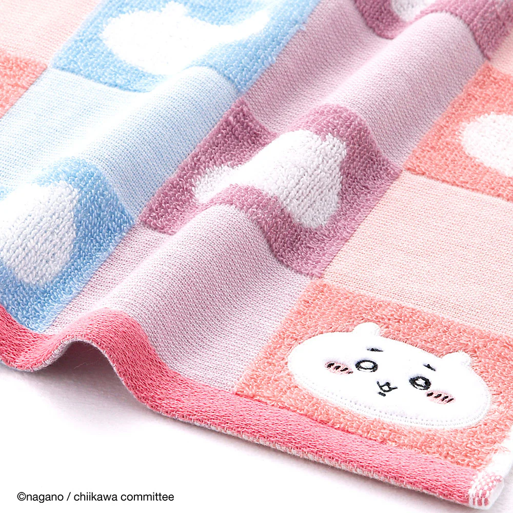 ちいかわ フェイスタオル（パターン ピンク） - Image 3