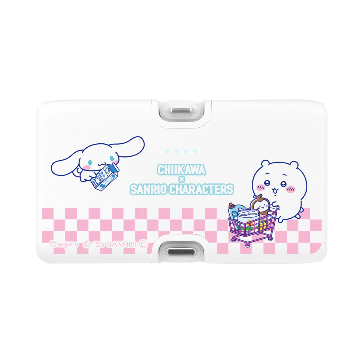 ちいかわ×サンリオキャラクターズ スーパーマーケットなLightning／Type-Cコネクタ付き リチウムイオン充電器 4000mAh（ちいかわ＆シナモロール）