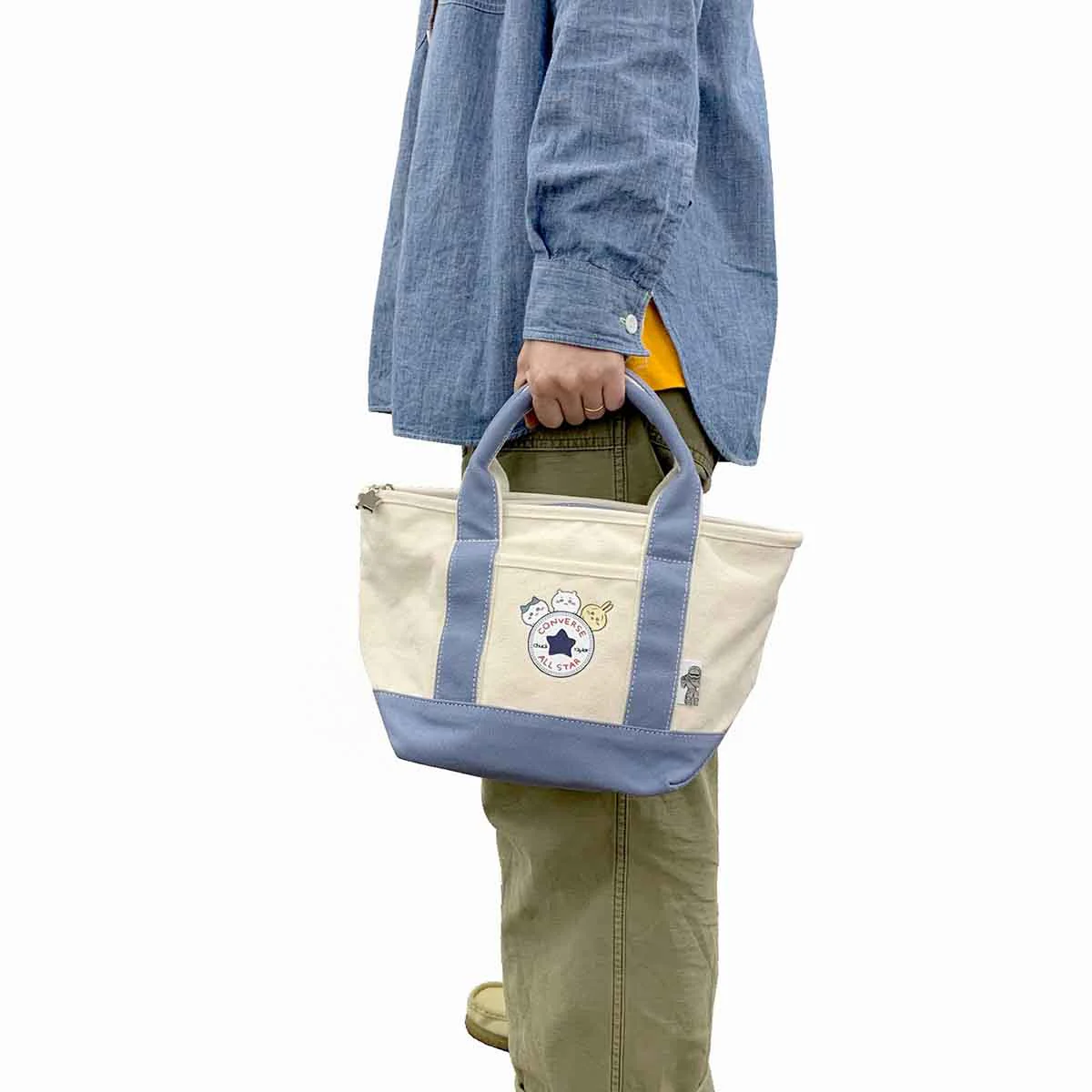 ちいかわ×コンバース キャンバストートバッグS(ブルーグレー) - Image 8