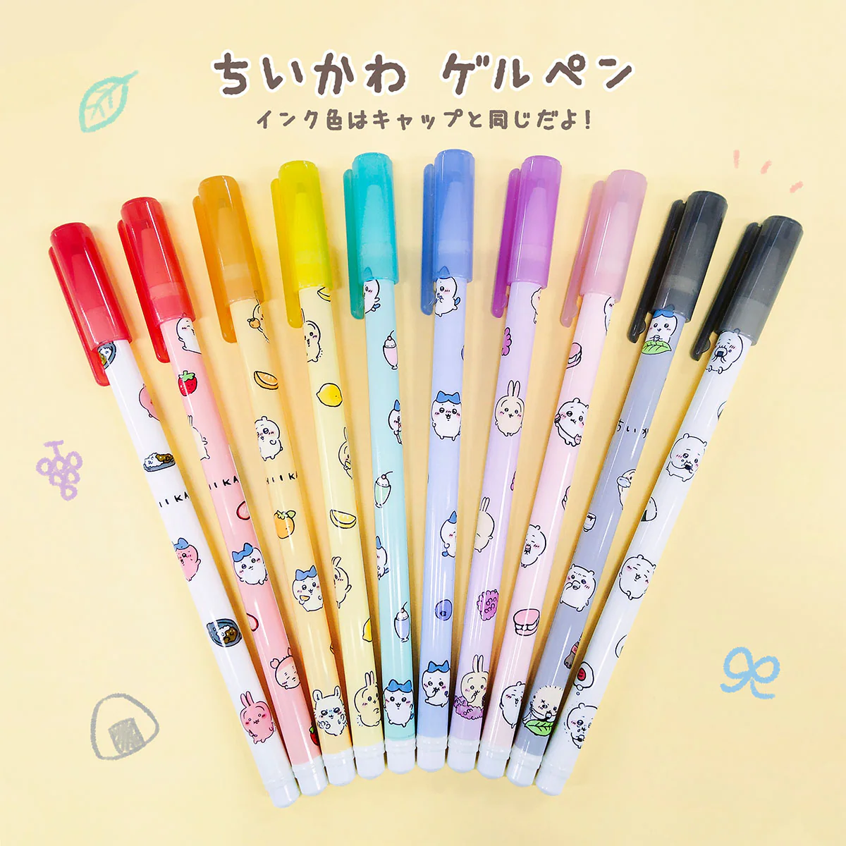 ちいかわ キャップゲルペン（ブラック／おちょコーラ） - Image 2
