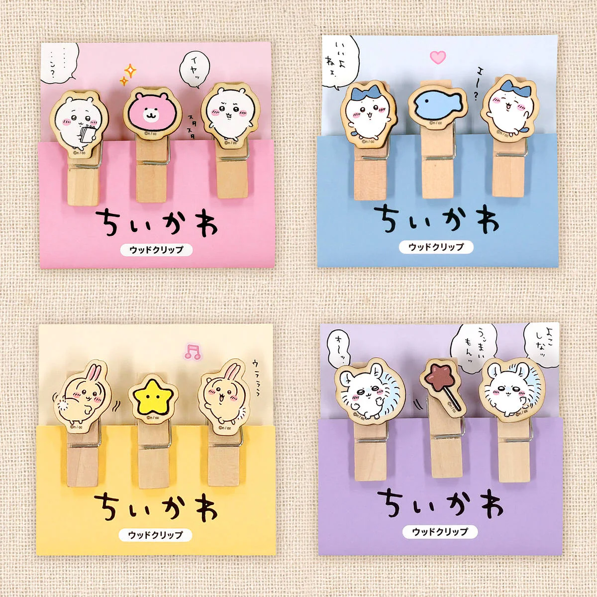 ちいかわ ウッドクリップ（ハチワレ） - Image 2