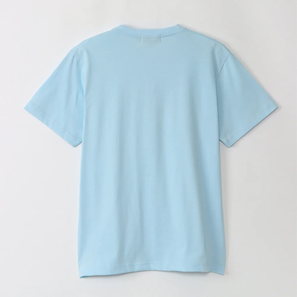 ちいかわ お出かけ楽しみ!な Tシャツ ハチワレとカメラ ライトブルー - Image 5