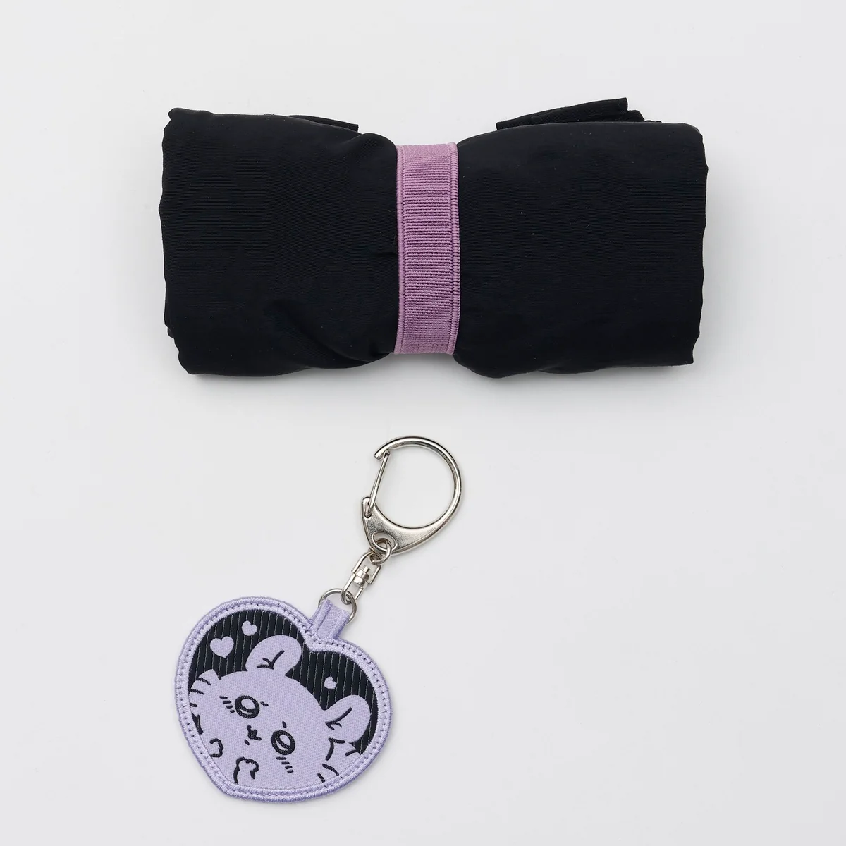 ちいかわ 刺繍トートバッグ モモンガハート ブラック (刺繍キーホルダー付) - Image 8