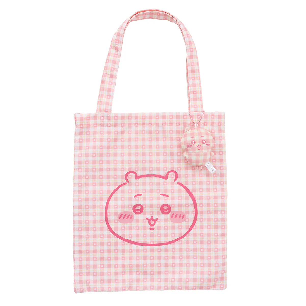 ちいかわ チェックシリーズ トートバッグ(チャーム付き)ちいかわ ピンク