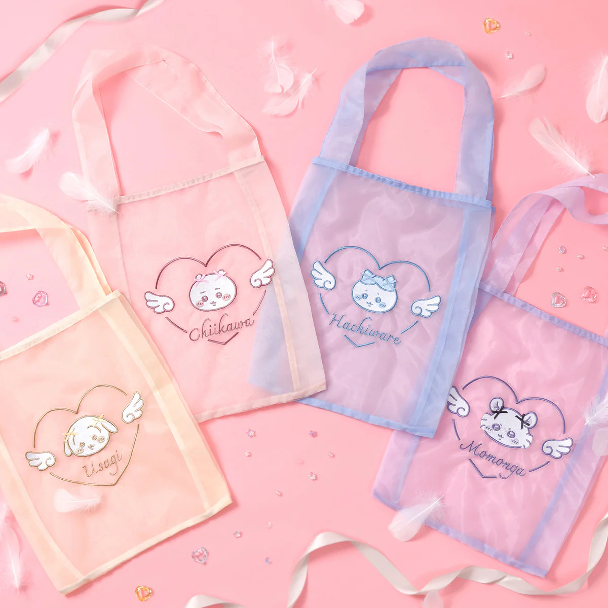 ちいかわ Go!HARAJUKU オーガンジーバッグ リボンリボン うさぎ イエロー - Image 3