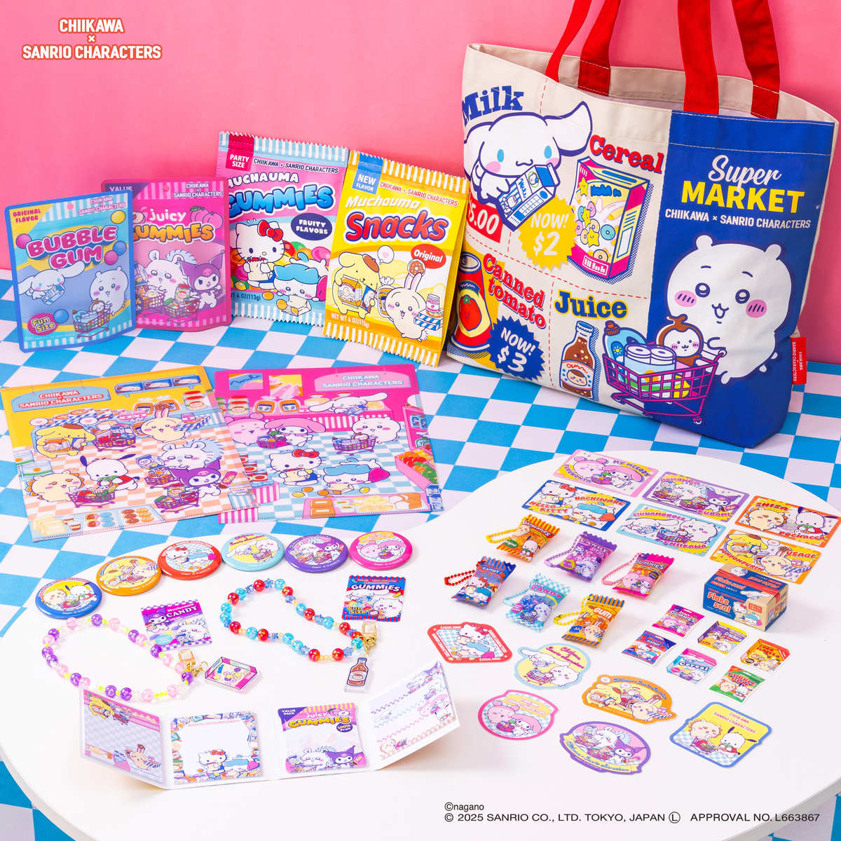 ちいかわ×サンリオキャラクターズ スーパーマーケットなスマホに貼れるサイズのステッカー（古本屋とマイメロディ） - Image 3