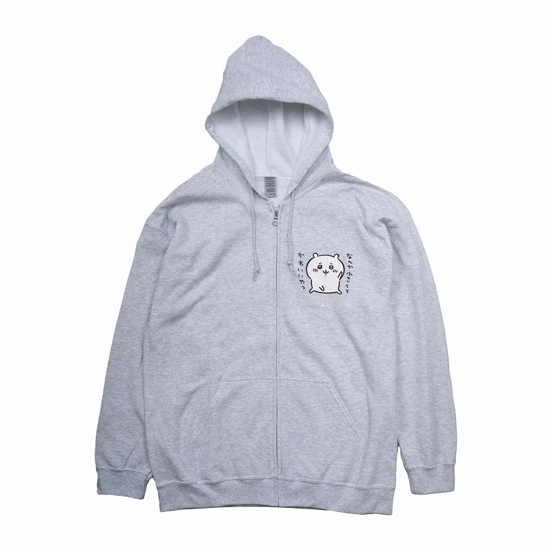 ちいかわ ポーズ ZIPパーカ 杢グレー