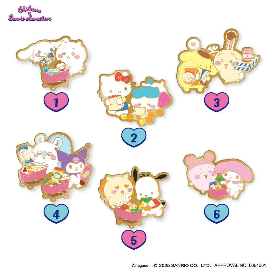 ちいかわ×サンリオキャラクターズ スーパーマーケットなピンズコレクション!(全6種)1BOX 6個入